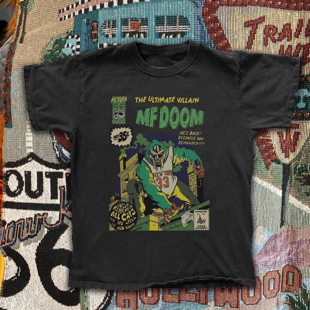 Black Mf Doom All Caps Tee